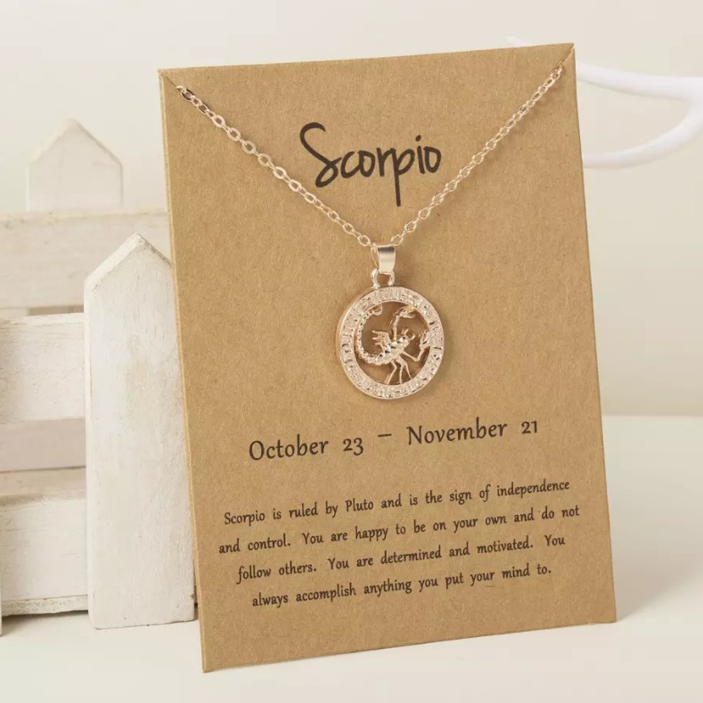 Women Zodiac Rose Gold Necklace
